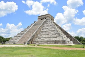 Pyramid of Kukulkan at Chichen Itza Yucatan Mexico