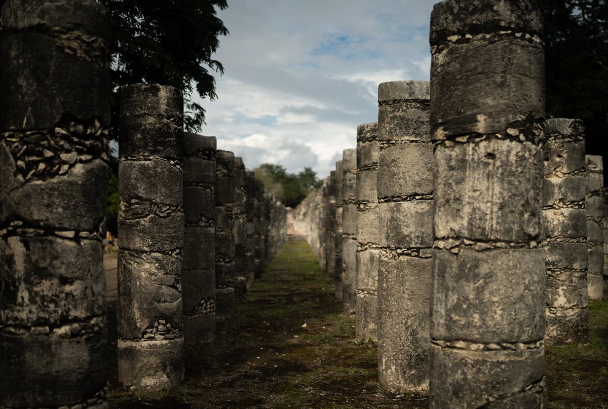 Stone columns at Chichen Itza