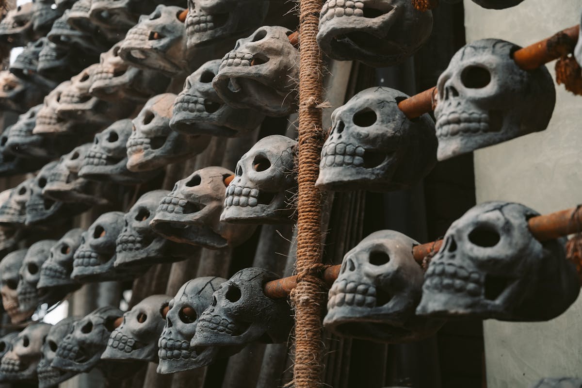 Traditional painted skulls in Oaxaca