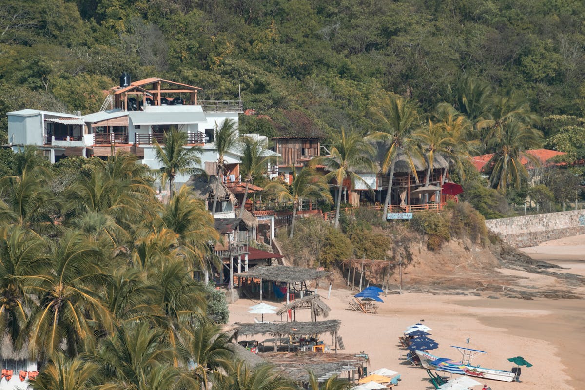 Mazunte beach and greenery Oaxaca